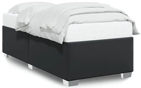 fekete műbőr ágykeret 80 x 200 cm