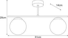 KAJA K-5781 FELIX Sárga Színű Mennyezeti Lámpa 2xE14 10W IP20