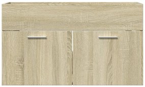 Sonoma tölgy szerelt fa fürdőszobai mosdószekrény 90x38,5x46 cm