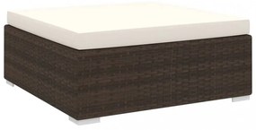 1 db barna polyrattan moduláris lábtartó párnával