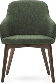 Sötétzöld kárpitozott karfás étkezőfotel Nelida – Kave Home