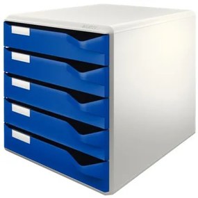 Irattároló, műanyag, 5 fiókos, LEITZ Standard, kék (E52800035)
