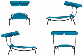 GARTHEN Kerti nyugágy kerekekkel 202 x 139 x 152 cm