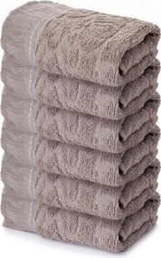Textured 6 részes pamut kéztörlő szett 30 × 50 cm, mink