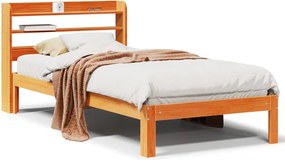 vidaXL viaszbarna tömör fenyőfa ágy matrac nélkül 100 x 200 cm