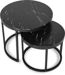 Dohányzóasztal szett fekete márvány színben. MAURO