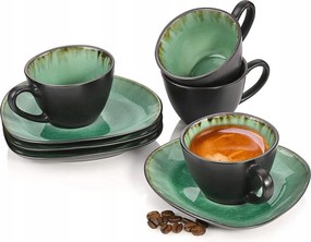 Eszpresszó csésze szett csészealjjal 8 részes prémium kerámia