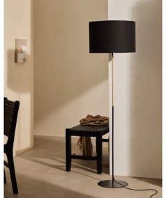 Fekete állólámpa textil búrával (magasság 160 cm) Canar – Kave Home