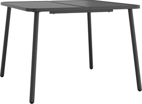vidaXL antracitszürke acél kerti asztal 100 x 100 x 71 cm