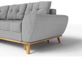 Világosszürke kinyitható sarokkanapé (bal oldali) Balitco – Ropez