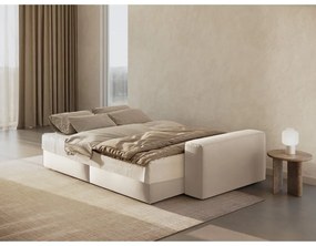 Bézs bársony kinyitható-tárolóhelyes kanapé 247 cm Jodie – Micadoni