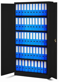 4x készlet fém iratszekrény JAN, 900 x 1850 x 400 mm, fekete