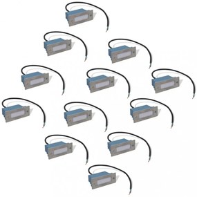 12 db süllyesztett LED lépcsőlámpa 44 x 111 x 56 mm
