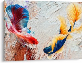 Kép - harcoló hal (70x50 cm)