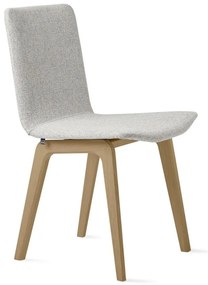 SM811 design szék, törtfehér szövet, olajozott natúr tölgy láb