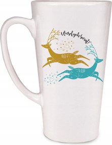 Latte Pohár Karácsonyi Mintával 450ml Kávéhoz Teához Ajándék Mikulásra