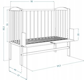 GL TALI 3in1 kiságy 90x40 - fehér