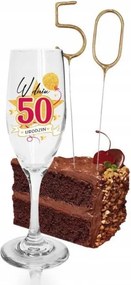 Pezsgős pohár hideg tűzzel Bgtech 50. születésnap