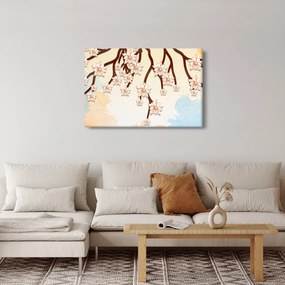 Kép - virágok az ágakon, színes (90x60 cm)