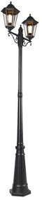 Fekete kültéri lámpa 220 cm 2-lámpás IP44 - Havana