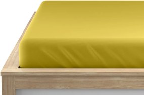 Jersey gumis lepedő sárga 180 x 200 cm