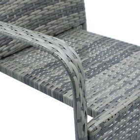 Juskys Rattan székek Yoro 4 db - foltos szürke