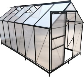 Furnigo Kerti üvegház 380x190x195 cm + alap - fekete