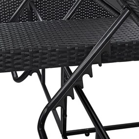 Juskys Syros kerti rattan ágy - fekete
