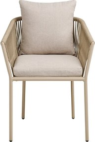 Bézs fém-párnázott kerti szék Salerno – House Nordic