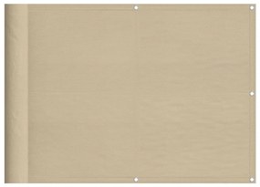 bézs 100% oxford poliészter erkélyparaván 75 x 1000 cm