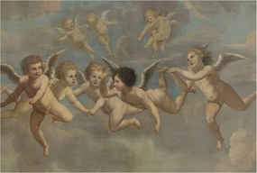 Divatos 3D Fali Tapéta Angyalfigurák 104x70 Ragasztóval