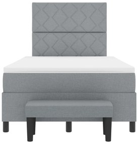 Boxspring ágy matraccal és padlós lámpával Szürke 120x200 cm Szövet