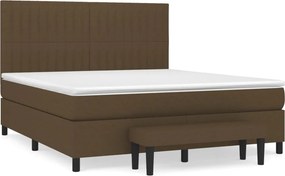 vidaXL sötétbarna szövet rugós ágy matraccal 180 x 200 cm