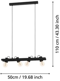 Eglo 43848 - Csillár zsinóron PLIMSOLL 4xE27/15W/230V