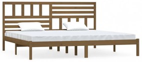 vidaXL mézbarna tömör fenyőfa ágykeret 200 x 200 cm
