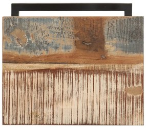 2 db tömör újrahasznosított fa kisasztal 31,5 x 24,5 x 64,5 cm