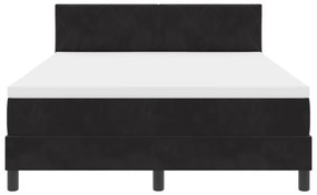 Box Spring Ágy Matraccal Fekete Színben, 140x190 cm Bársony
