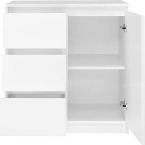1D3S komód, 40x80x75 cm, fehér