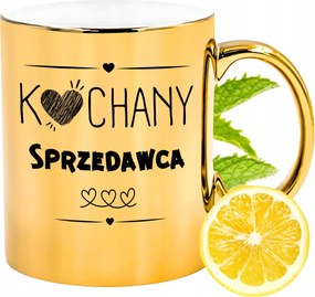 Prémium Arany Csillogó Bögre Eladó Ajándék Nyomtatott Fotóval