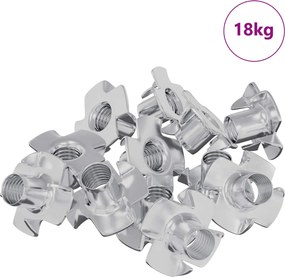 vidaXL Pronged T-anyás 7200 pcs Ezüst M6 mm Acél