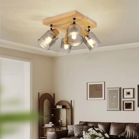 Brilagi - HYGGE spotlámpa 4xE14/15W/230V kaucsukfa/füstszínű