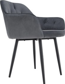 Design fotel, szürke Velvet szövet, VERIO