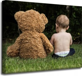 Vászonkép Gyerek macival Bájos 50x40 cm