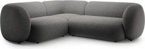 Sötétszürke bársony sarokkanapé (bal oldali-L alakú) Kate – Micadoni