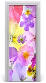 Ajtó tapéta színes virágok 85x205 cm