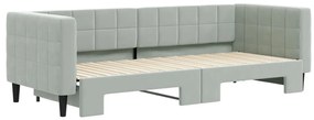 világosszürke kihúzható bársony heverő 80 x 200 cm