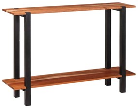 Konzolasztal polcokkal Barna 110 x 30 x 75 cm tömör akácfa