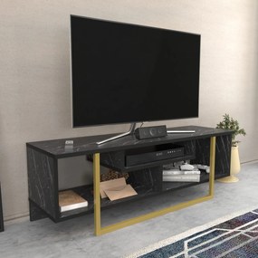 TV szekrény Asal 120 - Black, Gold
