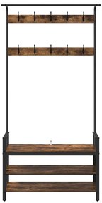 Kabáthorog polcokkal Füstölt tölgy 95 x 34 x 184 cm Faanyag