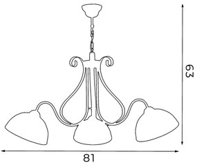 ANTICA láncos csillár 3xE27/60W/230V